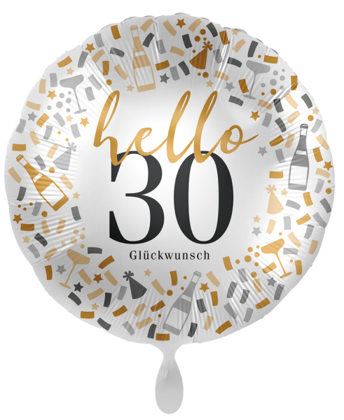 Folienballon - Hello 30 - ø 43cm